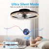 Smart Flush Mount Ceiling Fan with Light ��� 20-inch Integrated LED Chandelier with 5 Invisible Blades, Remote Control & Timer, Dimmable Lighting, Ult