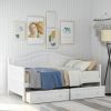 Twin Wooden Daybed with 2 drawers, Sofa Bed for Bedroom Living Room,No Box Spring Needed,White(OLD SKU:WF192860AAK)