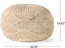 Malibu Knitted Cotton 20 x 20 Round Pouf