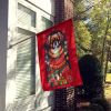 Tibetan Spaniel Holiday Christmas House Flag Large Porch Sleeve Pole Decorative Outside Yard Banner Artwork Wall Hanging, Polyester, House Size, Multi