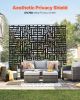 Metal Privacy Screen 47" x 76" Outdoor Privacy Screens & Panels for Patio Black