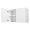 Laundry Room Wall Cabinet, 2-Tier Wall Mounted Hanging Cabinet with Adjustable Shelf, 36 in Cupboard Storage with 2 Doors, for Kitchen, Bathroom