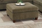 Contemporary 1pc OTTOMAN Tan Color Chenille Fabric Modular Corner wedge Sofa Living Room Furniture