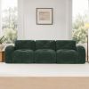 110''Boneless Sofa With Tufted,Soft Velvet Fabric,Modular Sectional Sofa Couches,32D High Density Sponge,Anti-Slip Design,Ergonomic Design Bottom