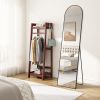 Arched Full Length Mirror 59"x16" Full Body Mirror Rectangle Free Standing Wall Mounted Leaning Hanging Floor Mirrors, Black