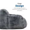 Soft Memory Foam Bean Bag Sofa Chair with Armrest, Modern Living Room Bean Bag, Blue Gray