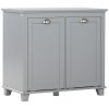 Tilt-Out Laundry Sorter Cabinet, Bathroom Storage Organizer Grey-AS