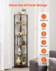 VEVOR 6 Tier Corner Shelf Tall Corner Stand with LED Light Narrow Display Rack
