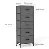 5 Fabric Dresser with 5 Storage Drawers, TV Stand with Wooden Top Metal Frame for Clothes, Living Room, Hallway, Entryway, Gray