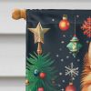 Pomeranian Holiday Christmas House Flag Large Porch Sleeve Pole Decorative Outside Yard Banner Artwork Wall Hanging, Polyester, House Size, Multicolor
