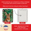 Abyssinian Cat By the Christmas Tree Porcelain Ornament Christmas Tree Hanging Decorations for Home Christmas Holiday, Rectangle, Gift, Multicolor