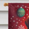 Tibetan Mastiff Holiday Christmas House Flag Large Porch Sleeve Pole Decorative Outside Yard Banner Artwork Wall Hanging, Polyester, House Size, Multi