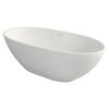 65 in. Solid Surface Freestanding Soaking Bathtub in Matte White