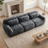 114''Soft And Fluffy Plush Fabric,Modular Sectional Sofa Couches,Ergonomic Design With Ottoman And Throw Pillows