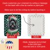 Portuguese Water Dog Christmas Porcelain Ornament Christmas Tree Hanging Decorations for Home Christmas Holiday, Rectangle, Gift, Multicolor