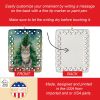Dwelf Cat By the Christmas Tree Porcelain Ornament Christmas Tree Hanging Decorations for Home Christmas Holiday, Rectangle, Gift, Multicolor