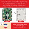 Chantilly Tiffany Cat By the Christmas Tree Porcelain Ornament Christmas Tree Hanging Decorations for Home Christmas Holiday, Rectangle, Gift