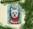 Westie Christmas Porcelain Ornament Christmas Tree Hanging Decorations for Home Christmas Holiday, Rectangle, Gift, Multicolor