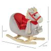 Qaba Interactive Kids Rocking Horse Toy, Gray with Cradlesong & Hand Puppet, Ideal for 18-36 Months, Traditional Gift