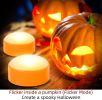 CANDLE IDEA 4 PCS Halloween Pumpkin LED Lights with Remote Timer Bright Flickering Battery Operated Jack-O-Lantern Electric Flameless Candles for Hall