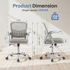 Desk Chair with Ergonomic Lumbar Support, Flip-Up Armrests & Removable Footrest - 250lbs Capacity, Suitable for Home, Office, Bedroom, Gray