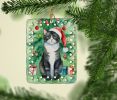 American Polydactyl Cat By the Christmas Tree Porcelain Ornament Christmas Tree Hanging Decorations for Home Christmas Holiday, Rectangle, Gift