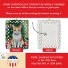 Japanese Bobtail Cat By the Christmas Tree Porcelain Ornament Christmas Tree Hanging Decorations for Home Christmas Holiday, Rectangle, Gift