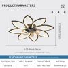 35Inches Ceiling Fan with Lights Remote Control Dimmable LED, 6 Gear Wind Speed Fan Light