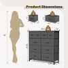 10 Drawers Fabric Cabinet, Clothes Storing, Storage Tower Organizer TV Stand, for Bedrooms, Wardrobes, Entryways, and Living Rooms, Gray