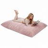 Pink Convertible Corduroy Bean Bag Floor Sofa for Adults, 76.5x55 Inch Sponge Filling Foldable Floor Mattress Guest Bed