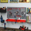 DURHAND Tool Organizer Wall Mounted with 54 Piece Pegboard and Shelf 50 Hooks, DIY Garage Storage with Strong loading Capacity