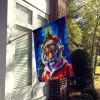 Tiger Christmas House Flag Large Porch Sleeve Pole Decorative Outside Yard Banner Artwork Wall Hanging, Polyester, House Size, Multicolor