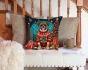 Boxer Christmas Throw Pillow Machine Washable, Indoor Outdoor Decorative Pillow for Couch, Bed or Patio, 14Hx14W