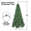 7FT Unlit Artificial Christmas Tree, Green Xmas Tree with 774 Tips and Folding Metal Stand, for Indoor Holiday Decoration