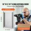 BBQ Access Door, 18W x 24H Inch Single Outdoor Kitchen Door, Stainless Steel Flush Mount Door, Wall Vertical Door with Handle, for BBQ Island