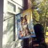 Collie Happy Birthday House Flag Large Porch Sleeve Pole Decorative Outside Yard Banner Artwork Wall Hanging, Polyester, House Size, Multicolor