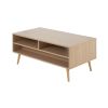 Contemporary Coffee Table in Natural and White Wood