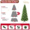 4 ft Unlit Small Christmas Tree, Green Artificial Xmas Tree with 424 PE & PVC Mixed Branches, Metal Hinges, Foldable Base