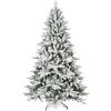 6FT Un-Lit Flocked Artificial Christmas Tree, Bringstar Hinged Xmas Trees w/ 1100 Premium PVC Branches