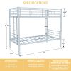 Twin Over Twin Metal Bunk Bed for Kids Boys Girls,Metal Structure Bedframe with Ladders & Guardrail,Convertible 2 Beds,No Spring Box Required