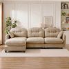 Modular Sectional L Shaped Couch With Ottoman, Premium Chenille Fabric,Quilted Pleated Design,Ergonomic Design Easy Install,Fits Bedrooms