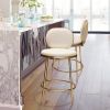 Modern PU Leather Counter Stools with Upholstery Beige
