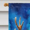 Deer Christmas House Flag Large Porch Sleeve Pole Decorative Outside Yard Banner Artwork Wall Hanging, Polyester, House Size, Multicolor
