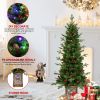 4ft PE/PVC Wire Tied Glitter Basin Tree Red Fruit Pine Cone Decor Small Party New Year Led Christmas Tree
