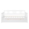 Twin Size Daybed Wood Bed with Twin Size Trundle,White