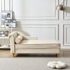 Modern Upholstery Chaise Lounge Chair with Storage Velvet (Beige)