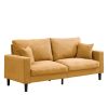 74" High Resilience three seater Sofa, Wooden Frame 3 Seat Sofa, Comfy , Modern Upholstered Sofa, Living Room Bedroom Apartment , Orange