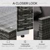 Outsunny 6PC Outdoor Rattan Sofa Set Charcoal Cushions Wicker Sectional Patio Furniture with Ottoman & Coffee Table