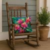West Virginia Rhododendrons in Watercolor Throw Pillow Machine Washable, Indoor Outdoor Decorative Pillow for Couch, Bed or Patio, 18Hx18W