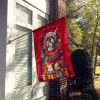Lhasa Apso Holiday Christmas House Flag Large Porch Sleeve Pole Decorative Outside Yard Banner Artwork Wall Hanging, Polyester, House Size, Multicolor